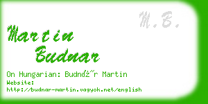 martin budnar business card